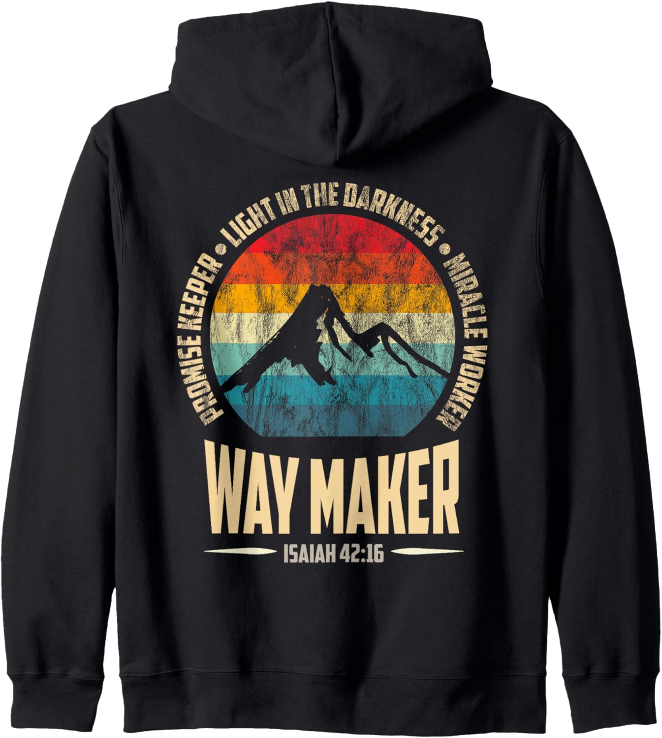 Vintage Waymaker Promise Keeper Miracle Worker Christian men Zip Hoodie