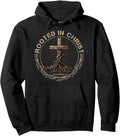 Rooted in Christ Shirt, Jesus Shirts, Christian Cross Pullover Hoodie