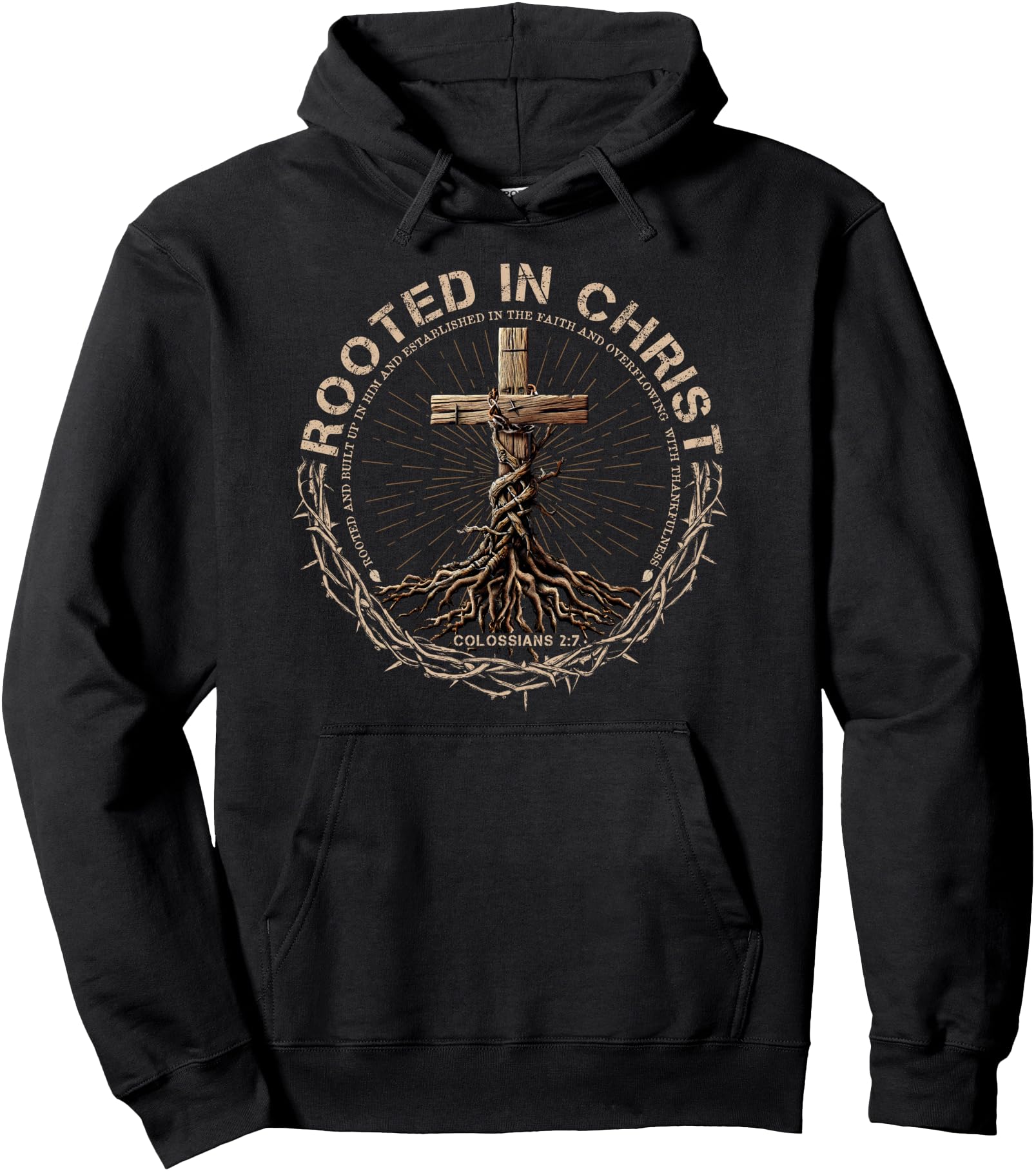 Rooted in Christ Shirt, Jesus Shirts, Christian Cross Pullover Hoodie