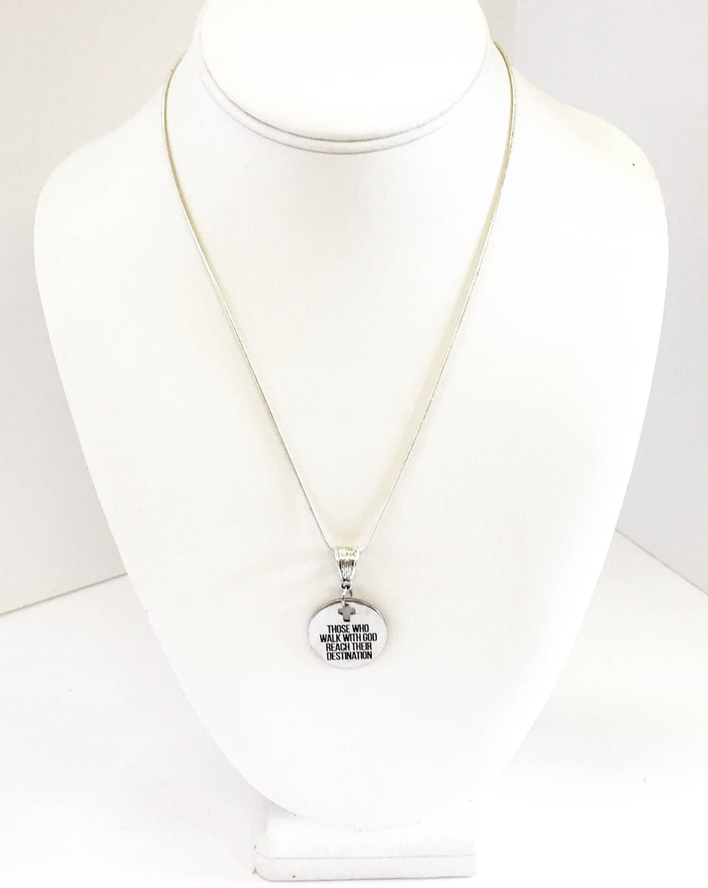 Those Who Walk With God Reach Their Destination Pendant Necklace, Religious Comfort Jewelry Gift For Her, Sympathy Christian Baptism Jewelry