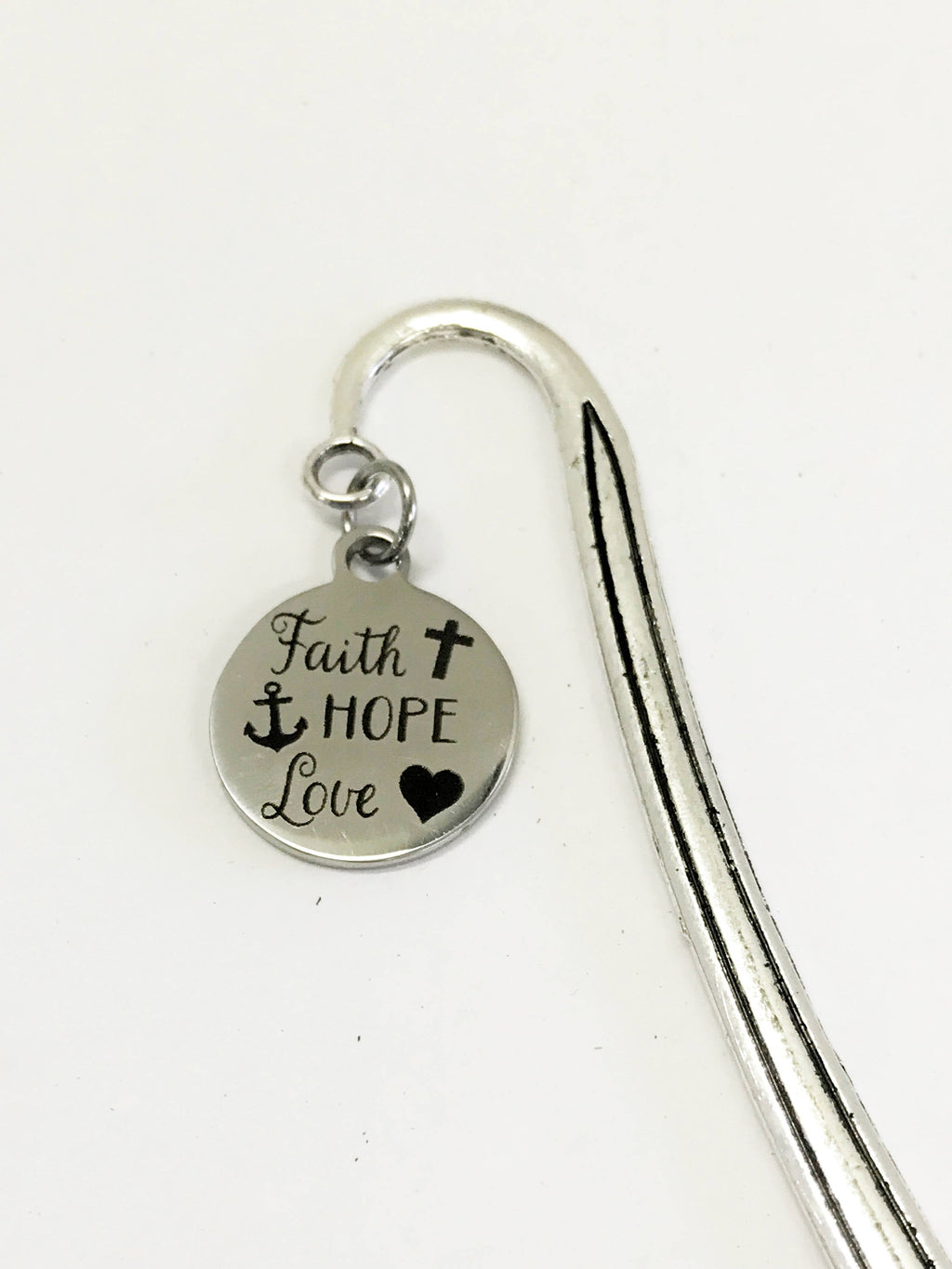 Faith Hope Love Bookmark, Reader Gifts, Bible Bookmark, Planner Accessories, Stocking Stuffers, Planner Bookmark, Christian Bookmark Gift