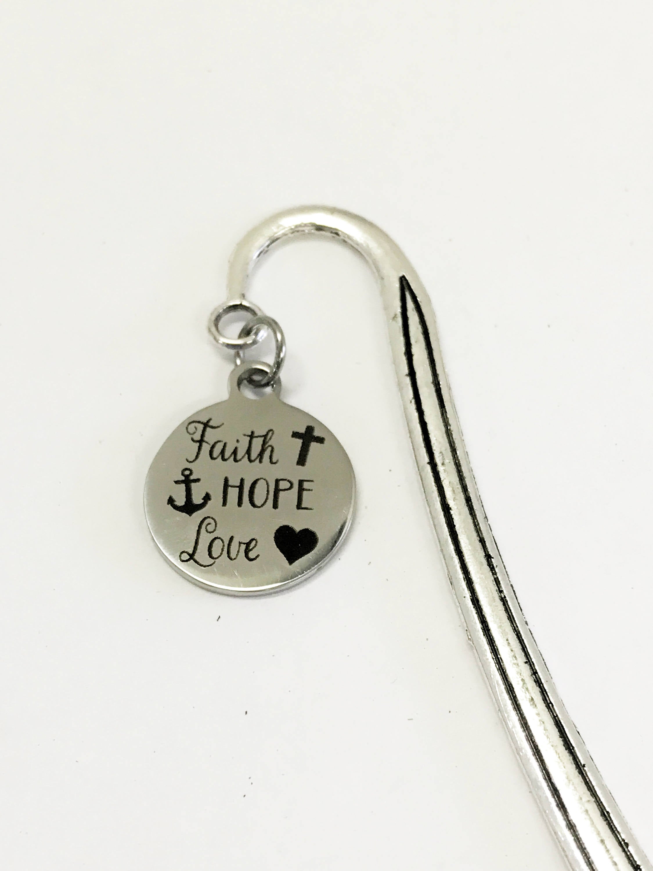 Faith Hope Love Bookmark, Reader Gifts, Bible Bookmark, Planner Accessories, Stocking Stuffers, Planner Bookmark, Christian Bookmark Gift