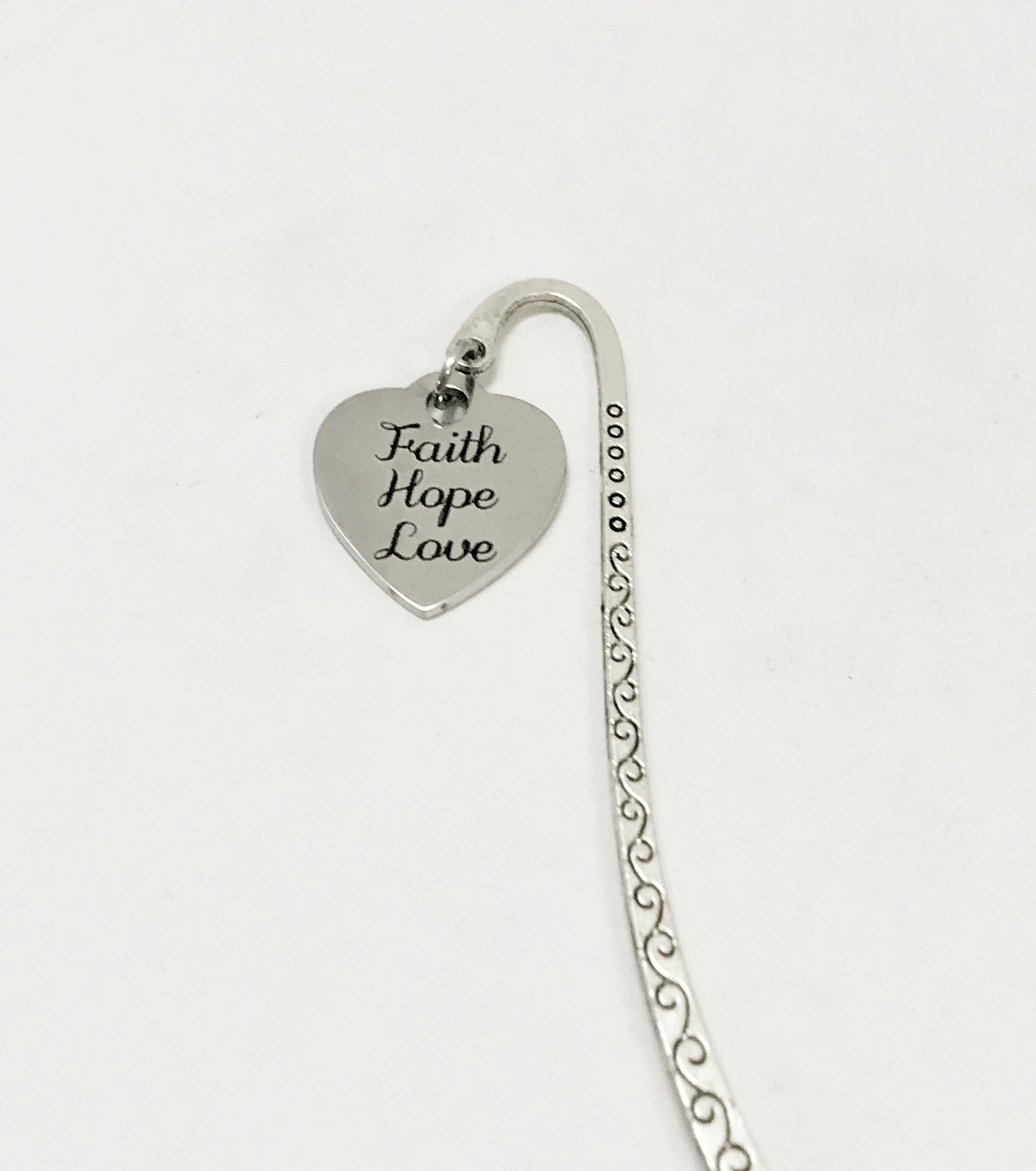 Faith Hope Love Bookmark, Faith Hope Love Gifts, Faith Hope Love Planner Accessories, Christian Gifts, Scripture Gifts, 1 Cor 13 Charm