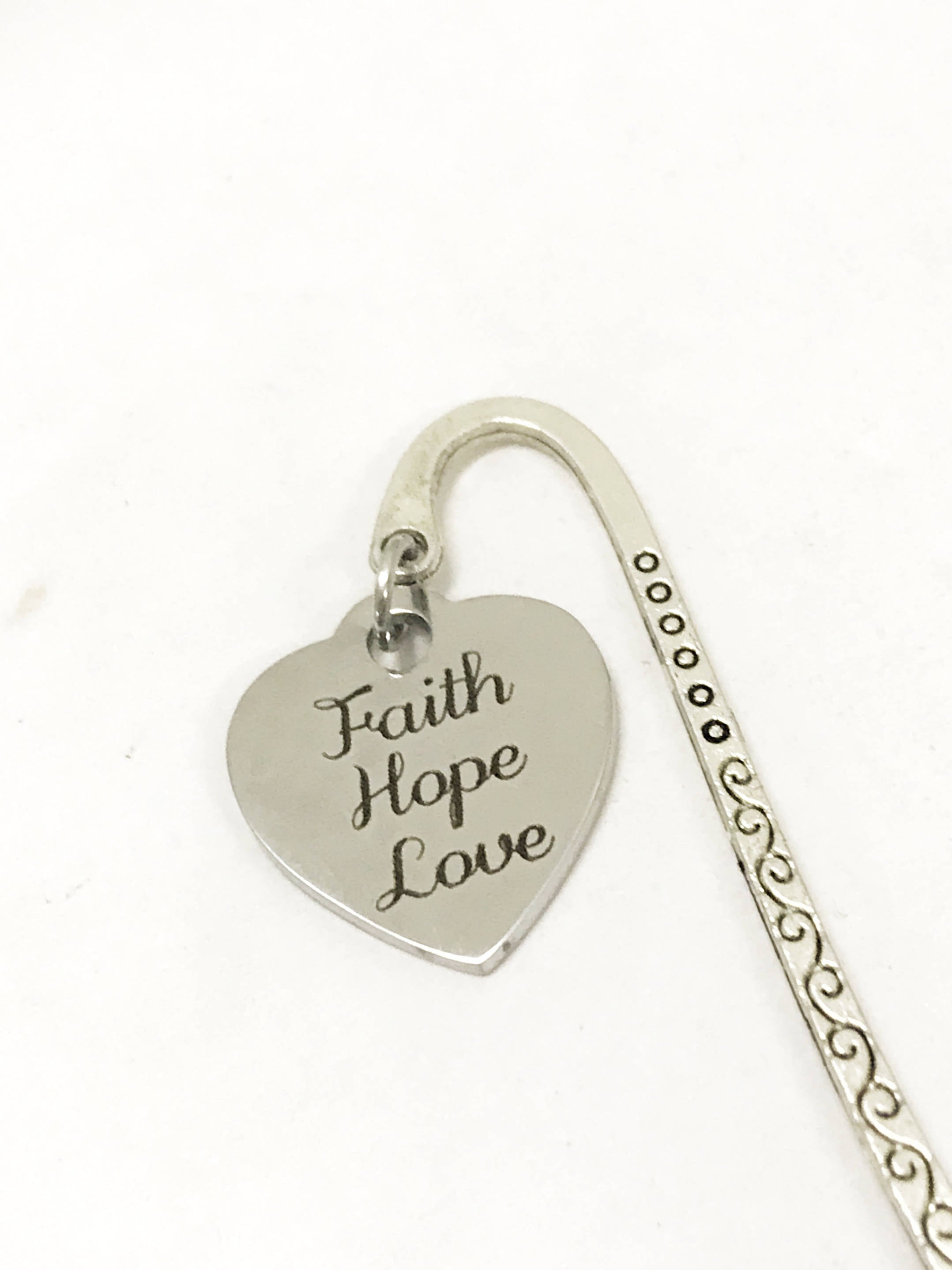 Faith Hope Love Bookmark, Faith Hope Love Gifts, Faith Hope Love Planner Accessories, Christian Gifts, Scripture Gifts, 1 Cor 13 Charm