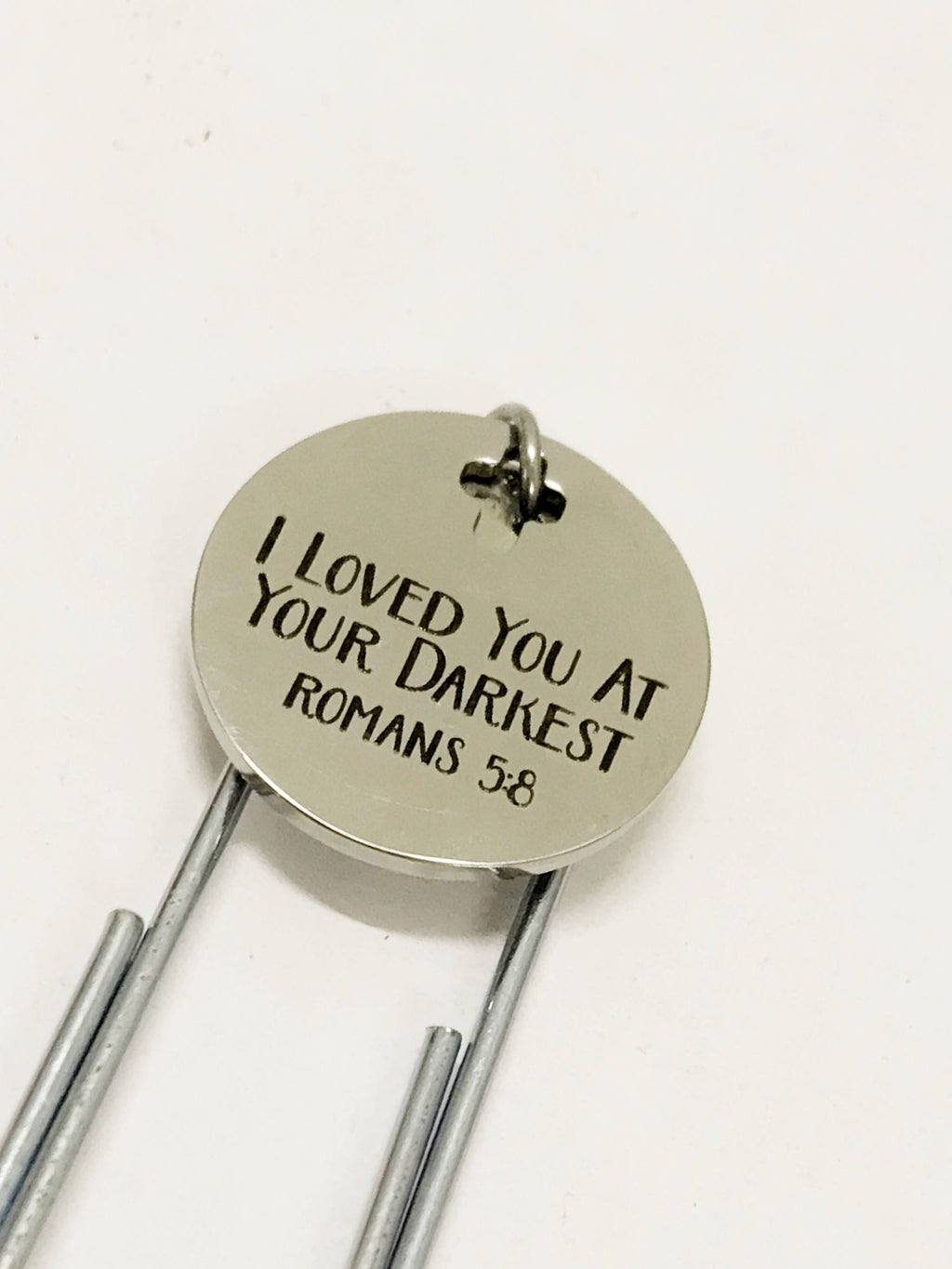 Christian Bookmark, I Loved You At Your Darkest Bookmark, Romans 5 8 Bookmark, Christian Paper Clip Bookmark, Christian Planner Accessories
