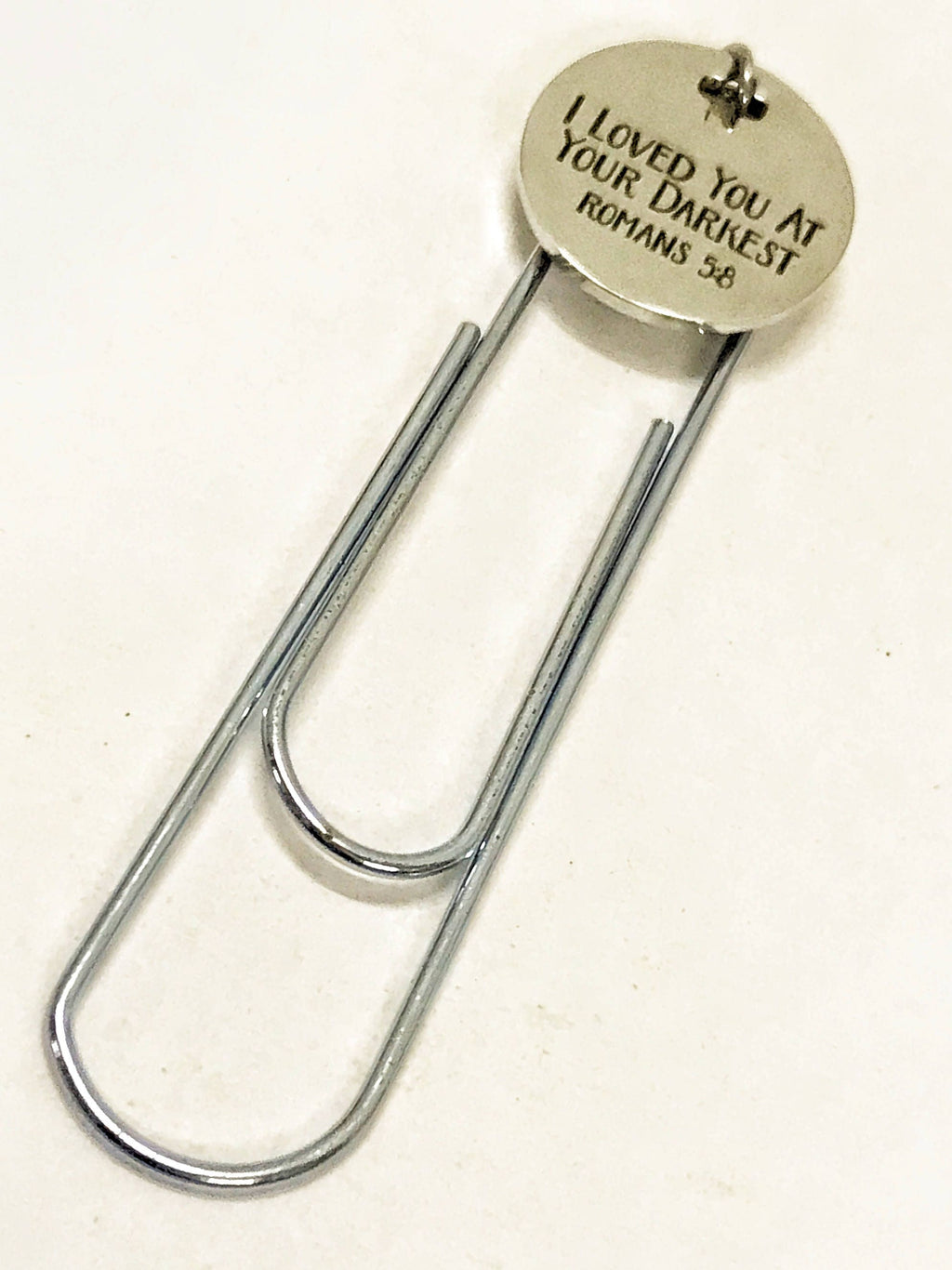 Christian Bookmark, I Loved You At Your Darkest Bookmark, Romans 5 8 Bookmark, Christian Paper Clip Bookmark, Christian Planner Accessories