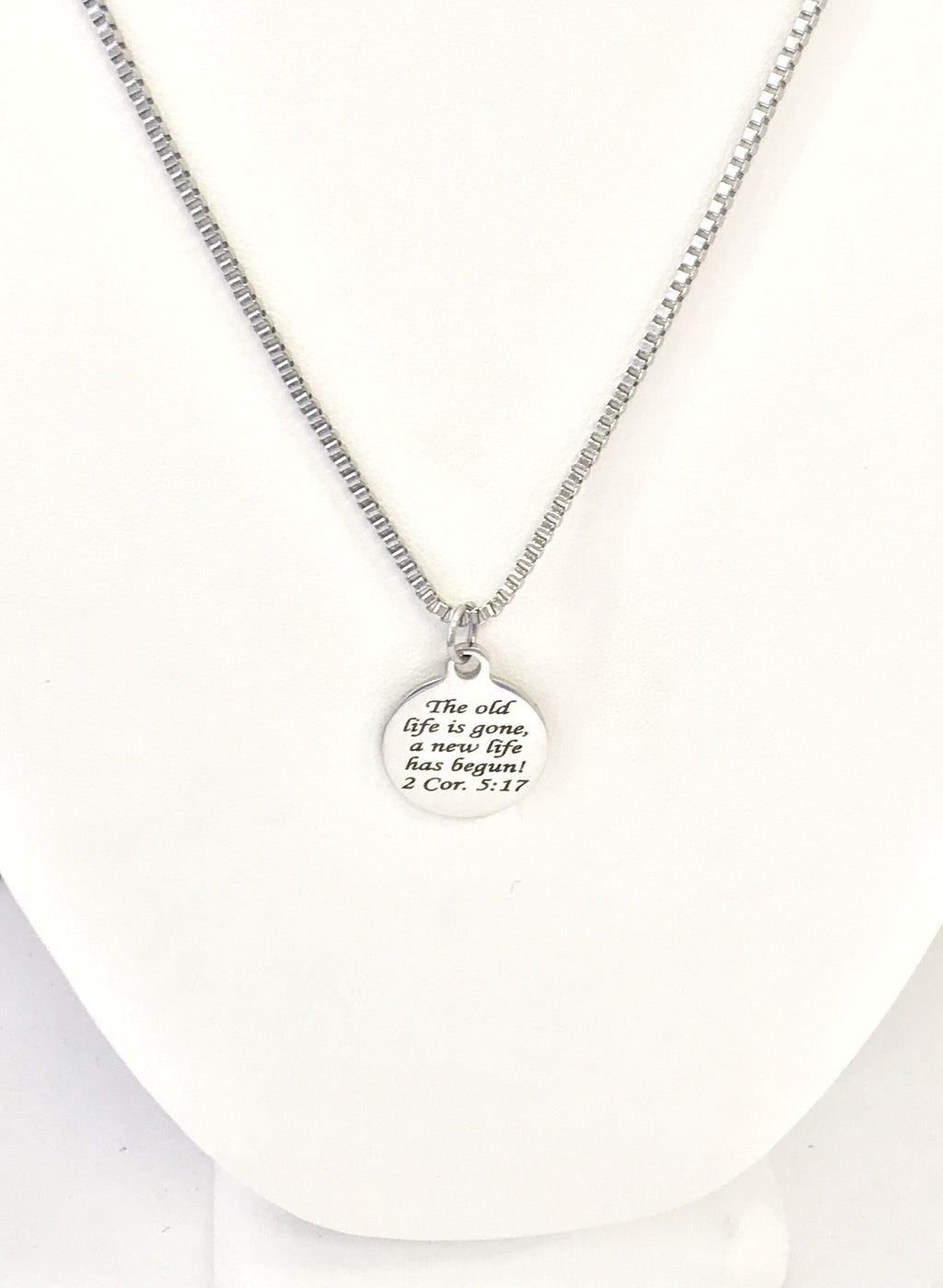 Christian Gift, Recovery Gift, The Old Life Is Gone A New Life Has Begun Necklace, Men Christian Jewelry, Christian Necklace, Baptism Gift