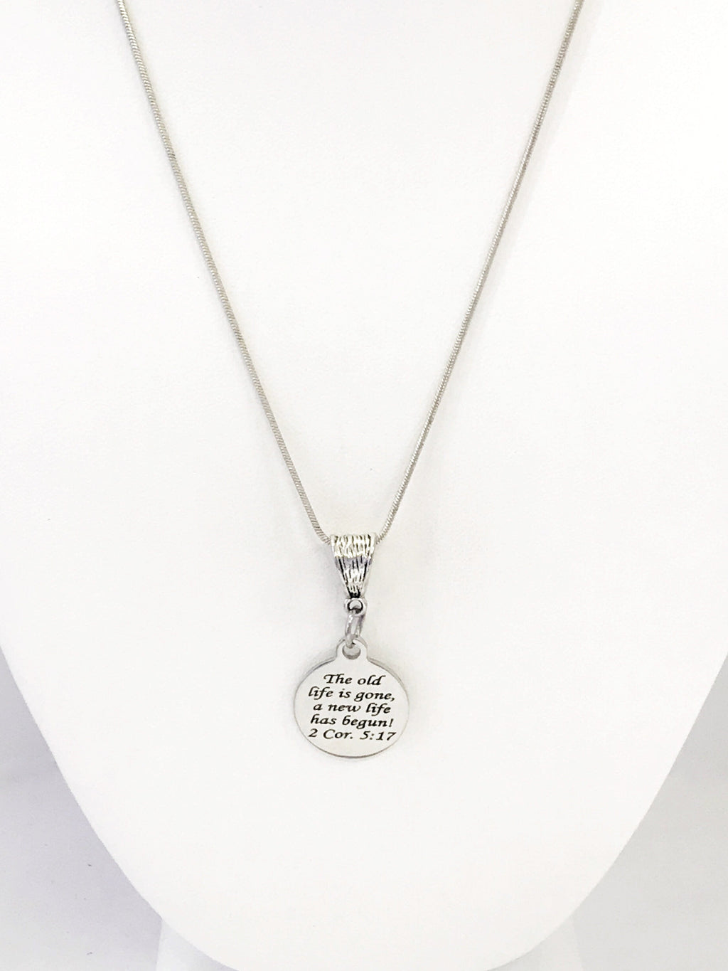 Christian Gift, Recovery Gift, The Old Life Is Gone A New Life Has Begun Necklace, Men Christian Jewelry, Christian Necklace, Baptism Gift