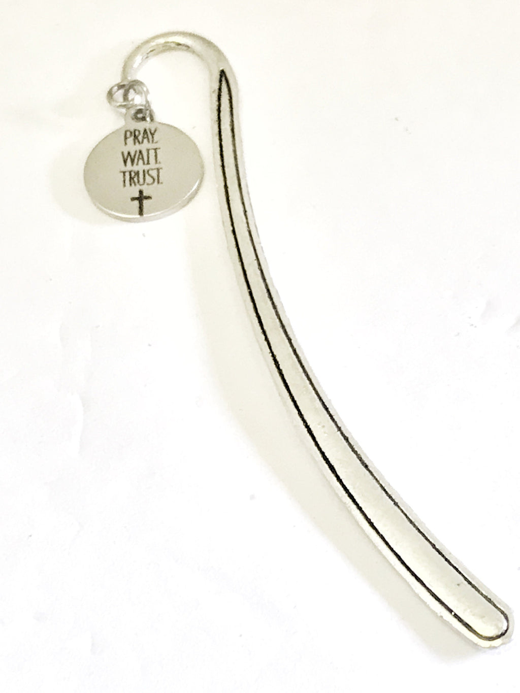 Planner Charm, Pray Wait Trust Bookmark, Planner Accessories, Bookmark Charm, Wait On God Charm, Planner Christian Gift, Christian Charm