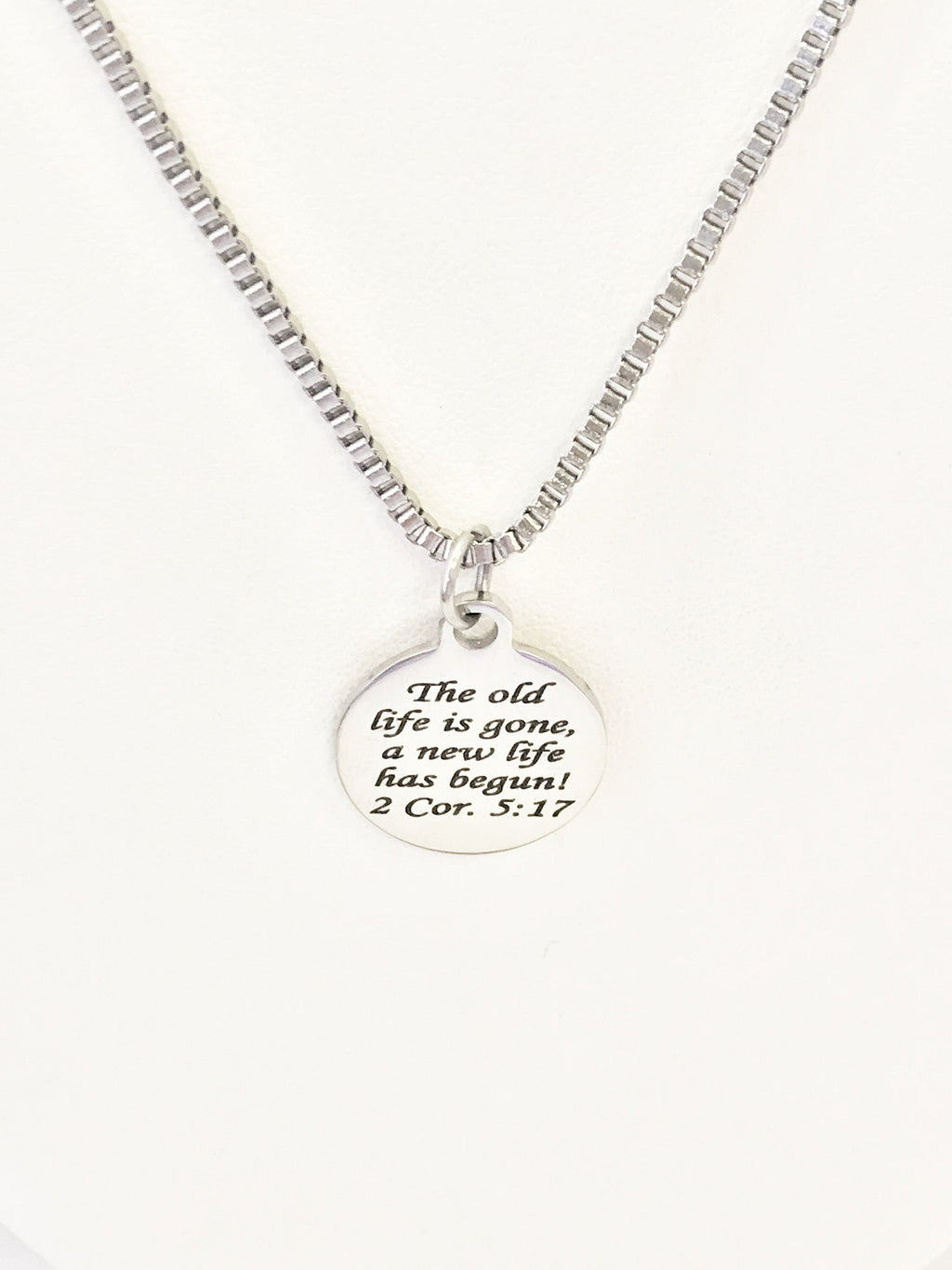 Christian Gift, Recovery Gift, The Old Life Is Gone A New Life Has Begun Necklace, Men Christian Jewelry, Christian Necklace, Baptism Gift