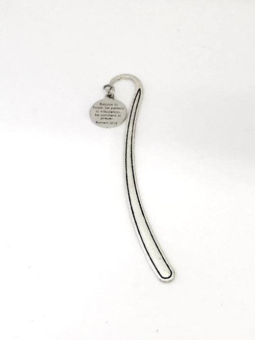 Bookmark Charm, Rejoice In Hope Bookmark, Planner Charm Accessories, Christian Hook Bookmark, Christian Planner Gift, Romans 12 12 Charm