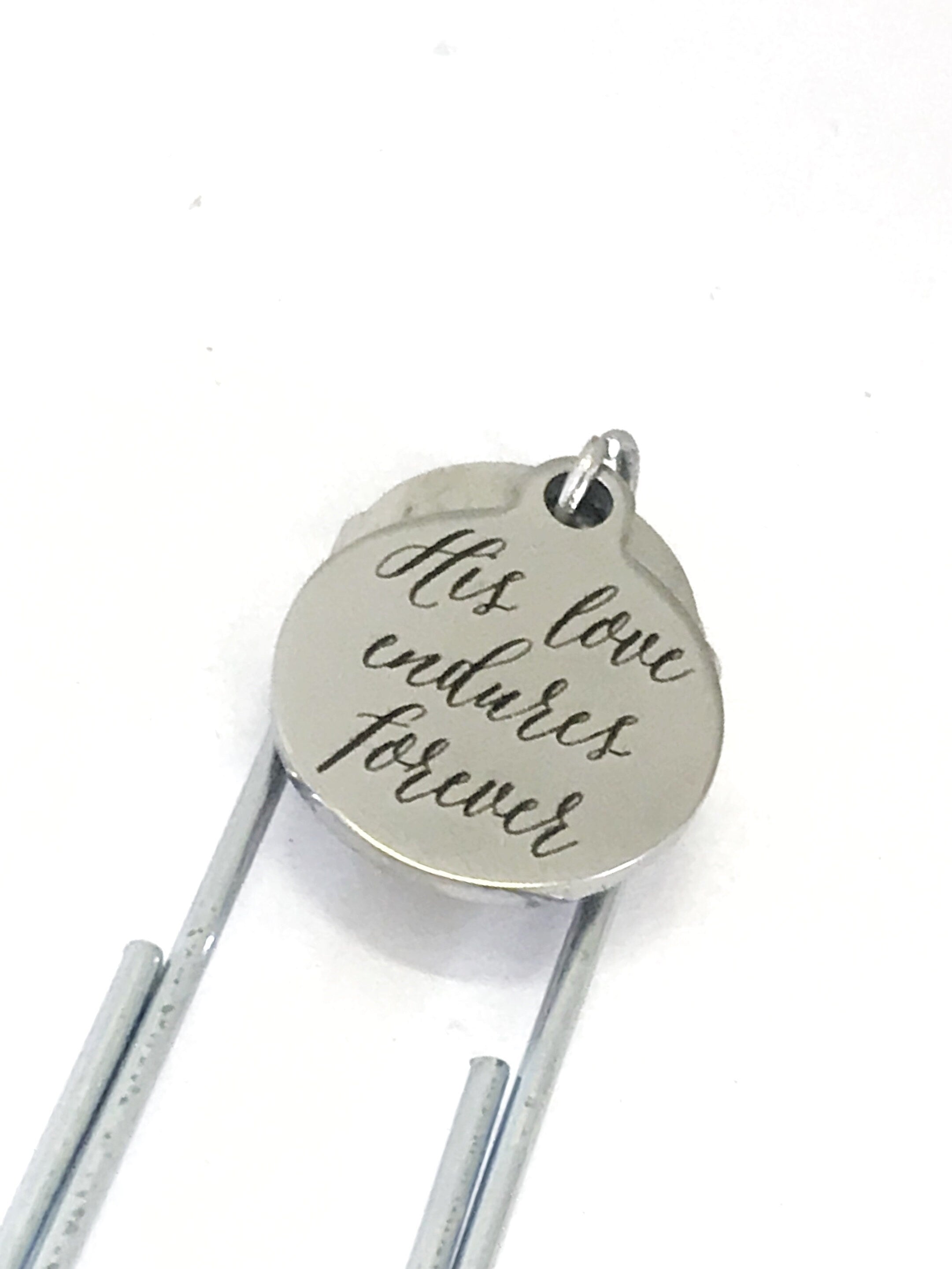 Planner Bookmark, His Love Endures Forever Bookmark, Psalm 136 Christian Bookmark, Planner Charm Accessories, Christian Planner Gift