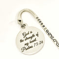 Bookmark Gift, God Is The Strength Of My Heart Bookmark, Bible Journaling Gift, Psalms 73 23, Planner Accessories, Christian Sympathy Gift
