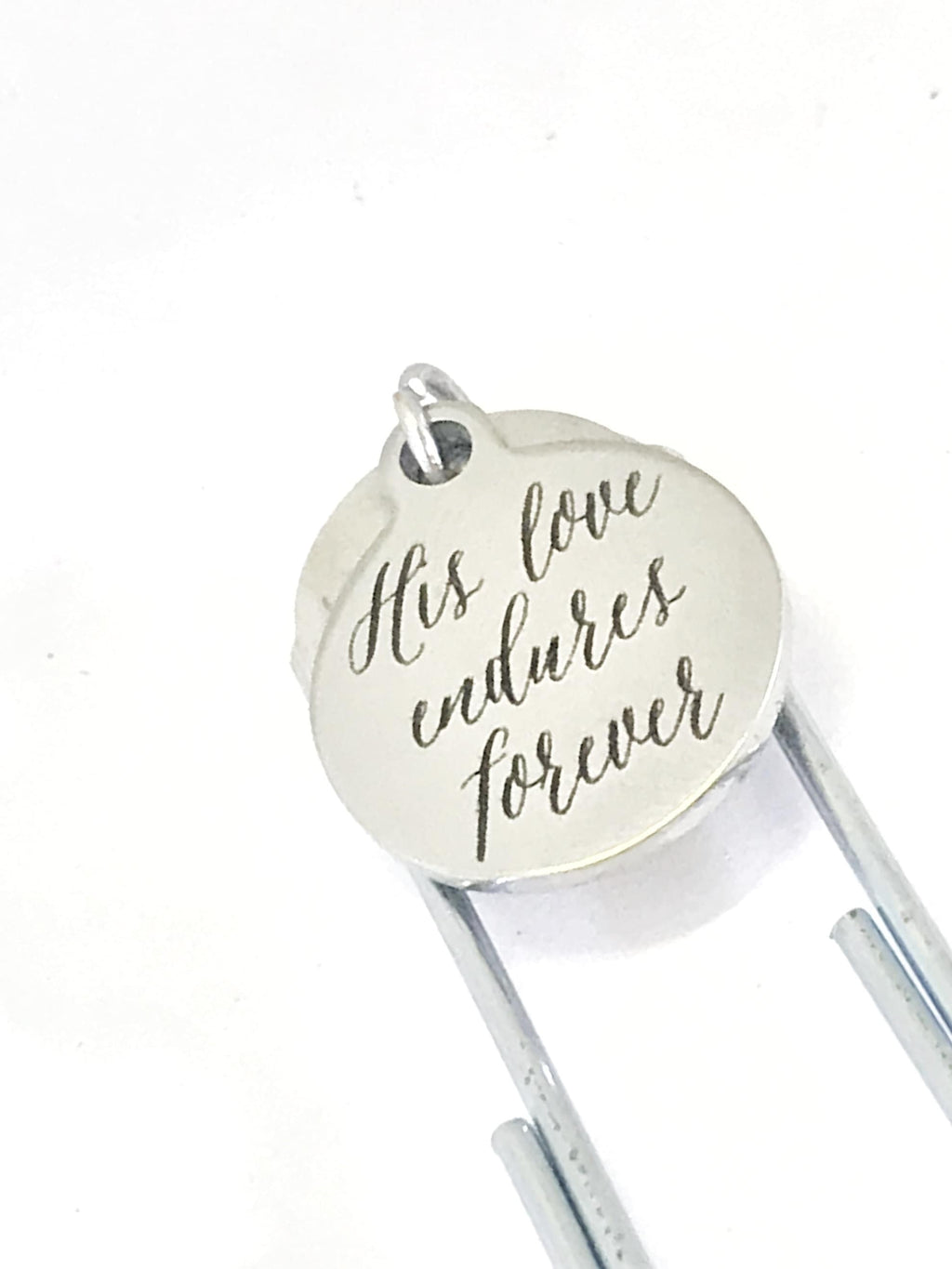 Christian Planner Bookmark, His Love Endures Forever Bookmark, Psalm 136 Bible Journal Paperclip, Planner Accessories, Journal Gift
