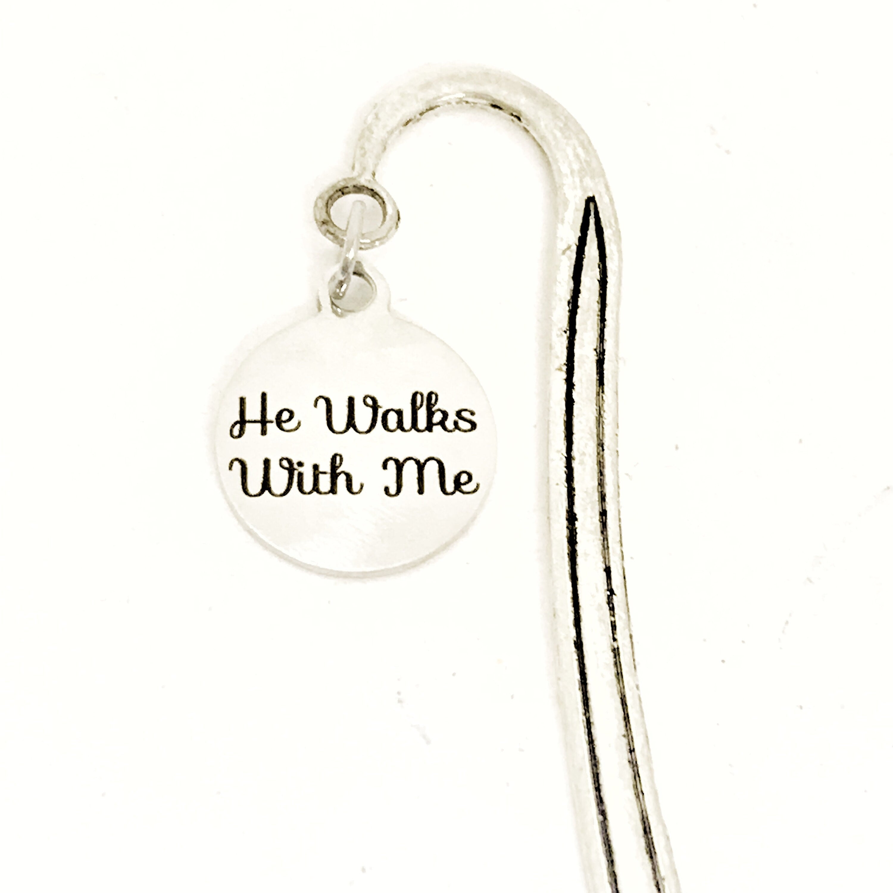 He Walks With Me Bookmark, Reader Gifts, Bible Bookmark, Planner Accessories, Christian Bookmark, Christian Gift, Planner Bookmark
