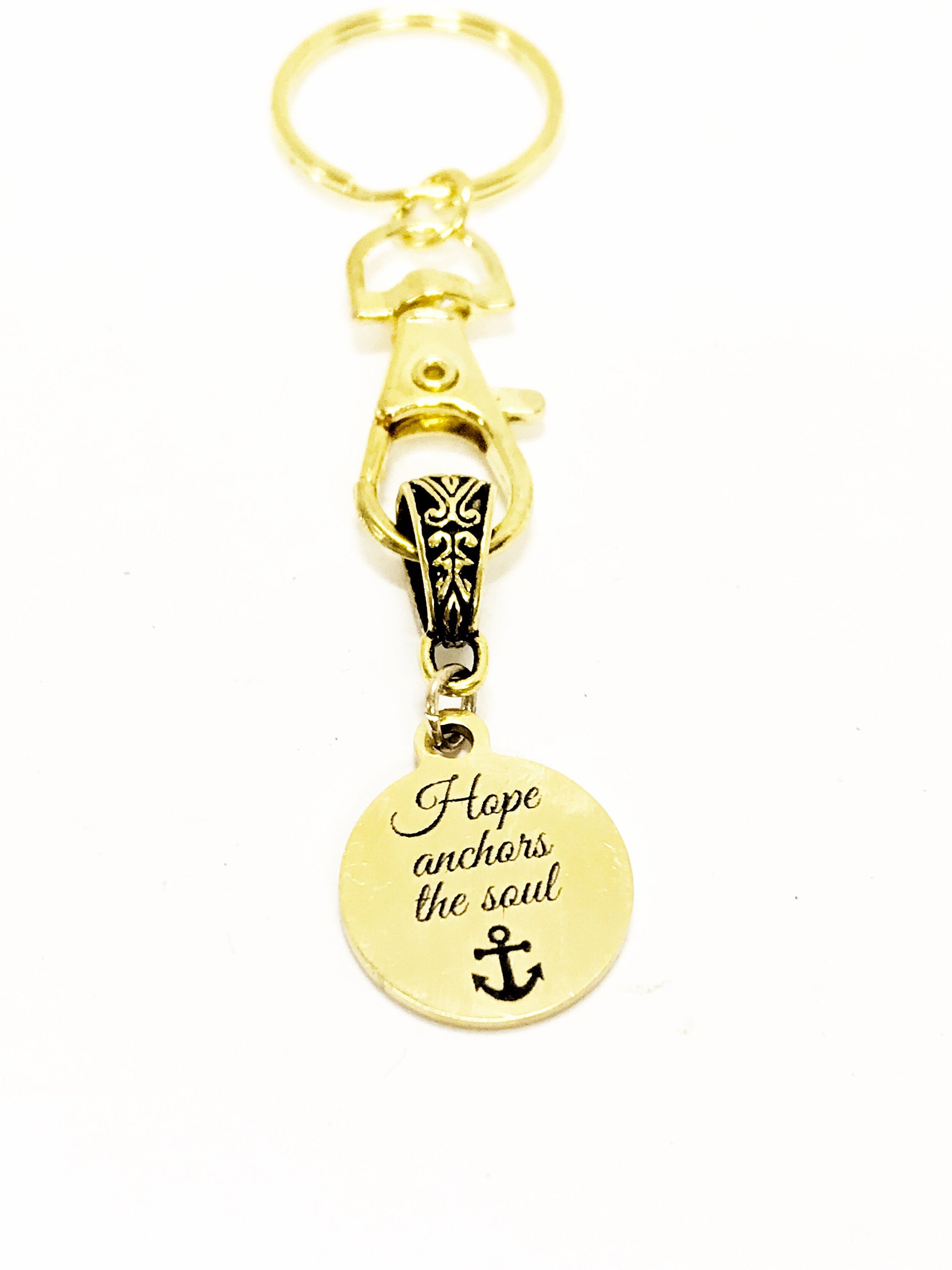 Christian Keychain, Hope Anchors The Soul Keychain, Christian Charm Keychain, Christian Gift For Her, Religious Gifts, Christian Hope