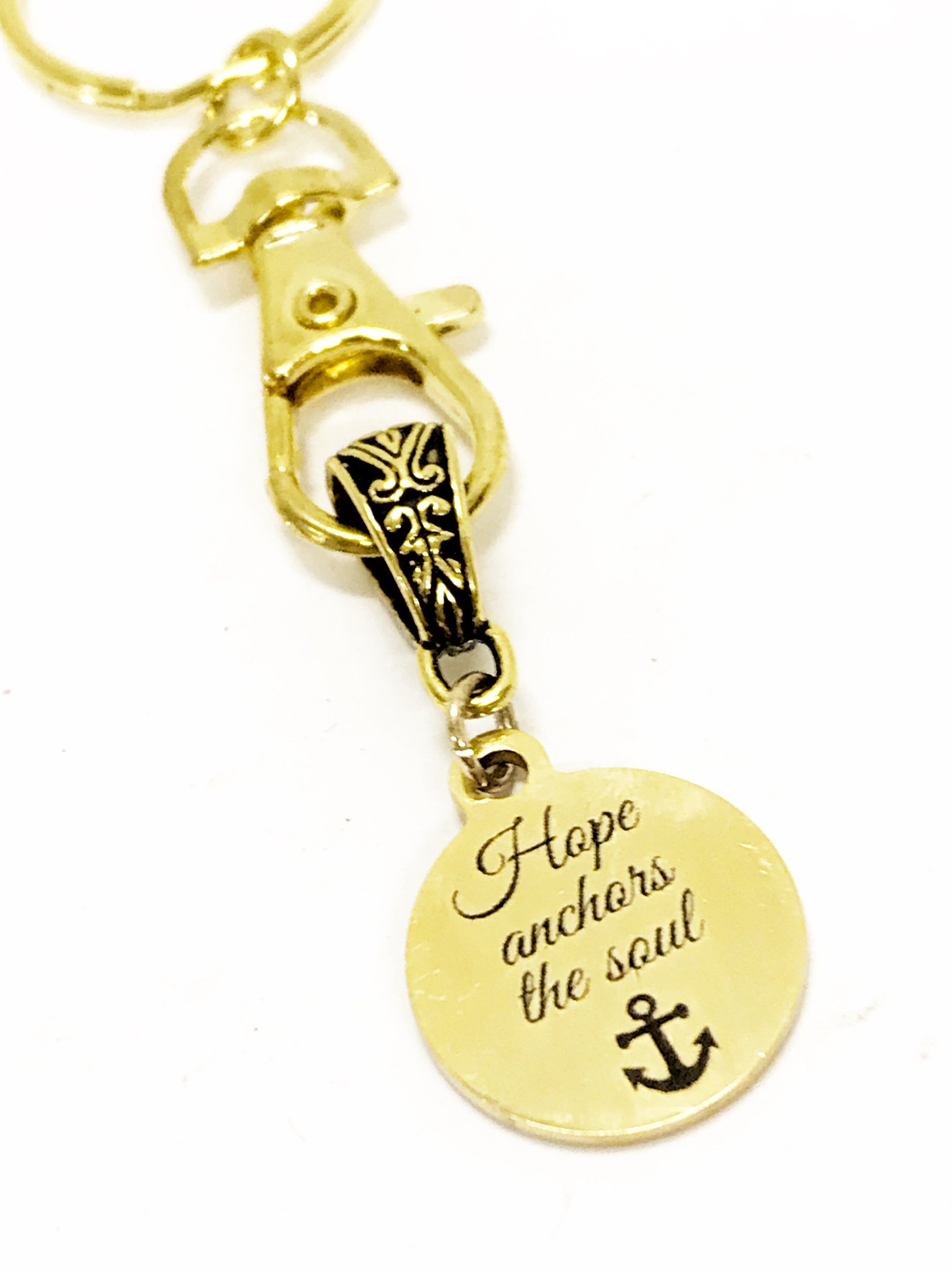 Christian Keychain, Hope Anchors The Soul Keychain, Christian Charm Keychain, Christian Gift For Her, Religious Gifts, Christian Hope