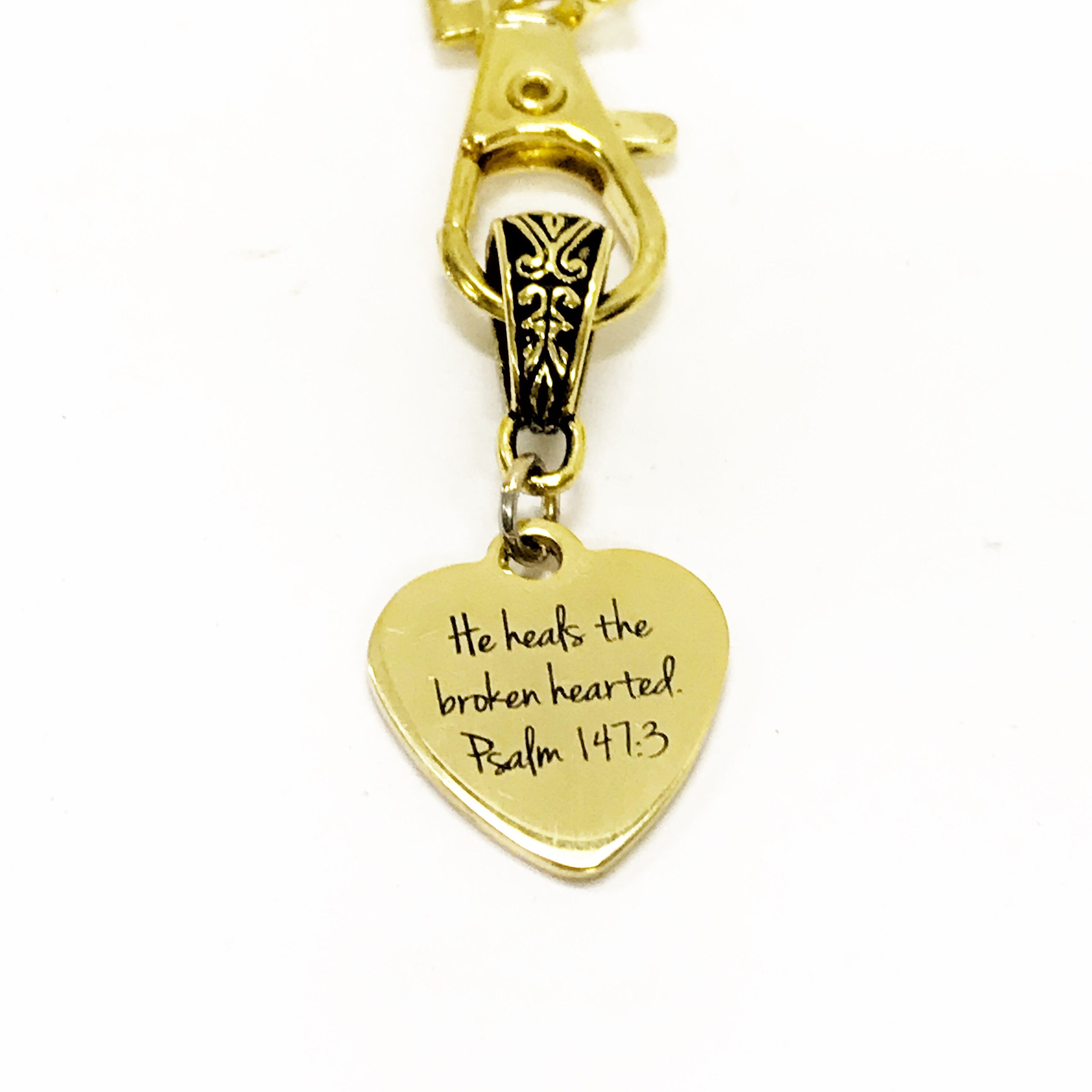 Christian Keychain, He Heals The Brokenhearted Keychain, Christian Sympathy Keychain, Psalm 147 3, Christian Gift For Her, Religious Gifts