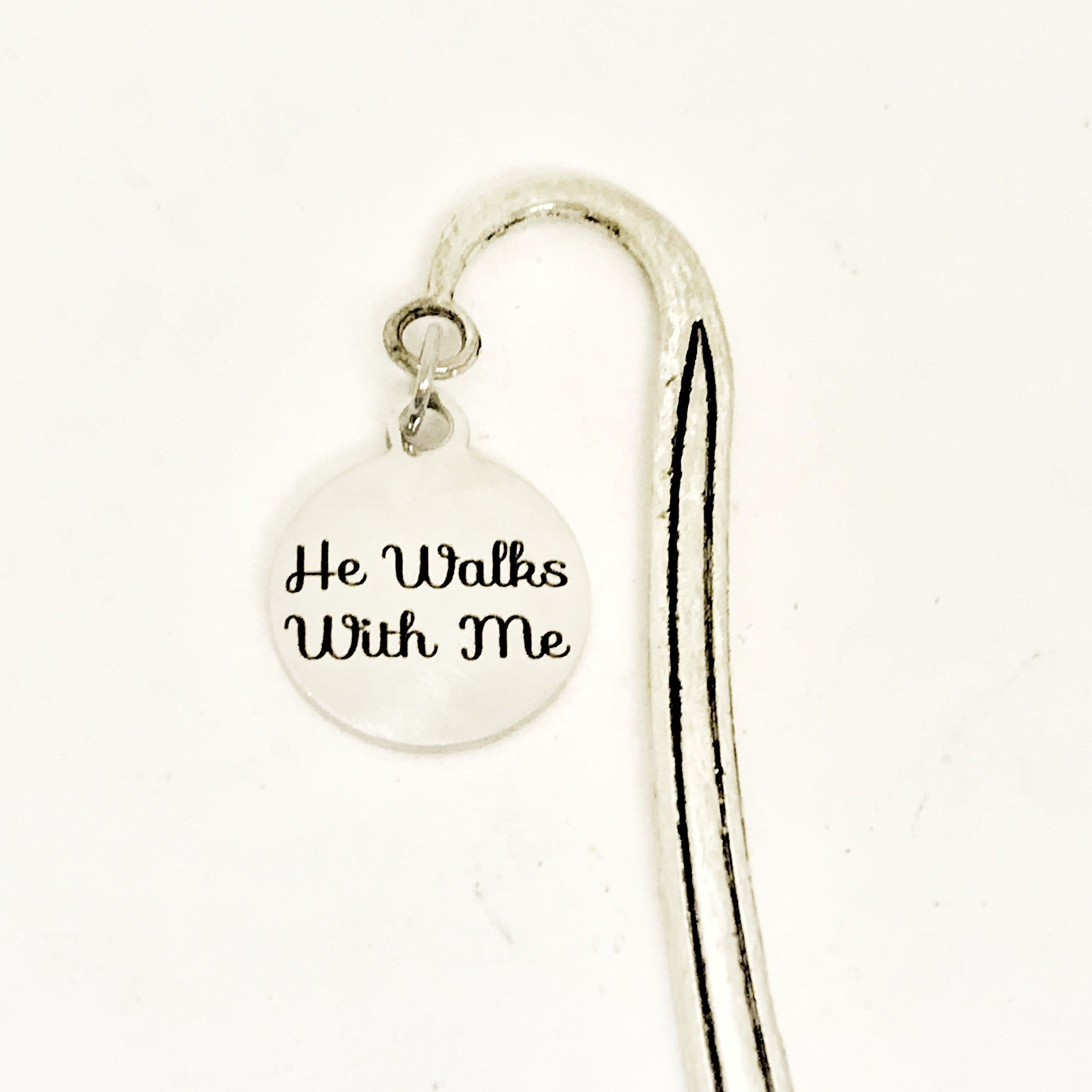 He Walks With Me Bookmark, Reader Gifts, Bible Bookmark, Planner Accessories, Christian Bookmark, Christian Gift, Planner Bookmark