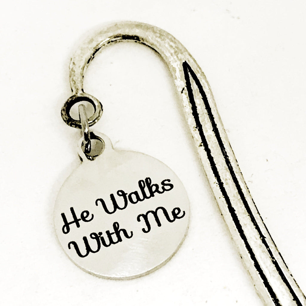 He Walks With Me Bookmark, Reader Gifts, Bible Bookmark, Planner Accessories, Christian Bookmark, Christian Gift, Planner Bookmark