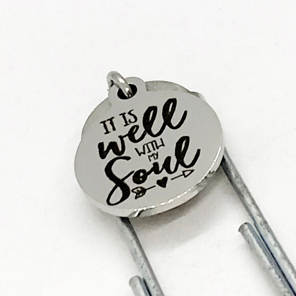 Bookmark Gift, It Is Well With My Soul Bookmark, Christian Strength Bookmark, Religious Gift, Planner Bookmark, Christian Gift