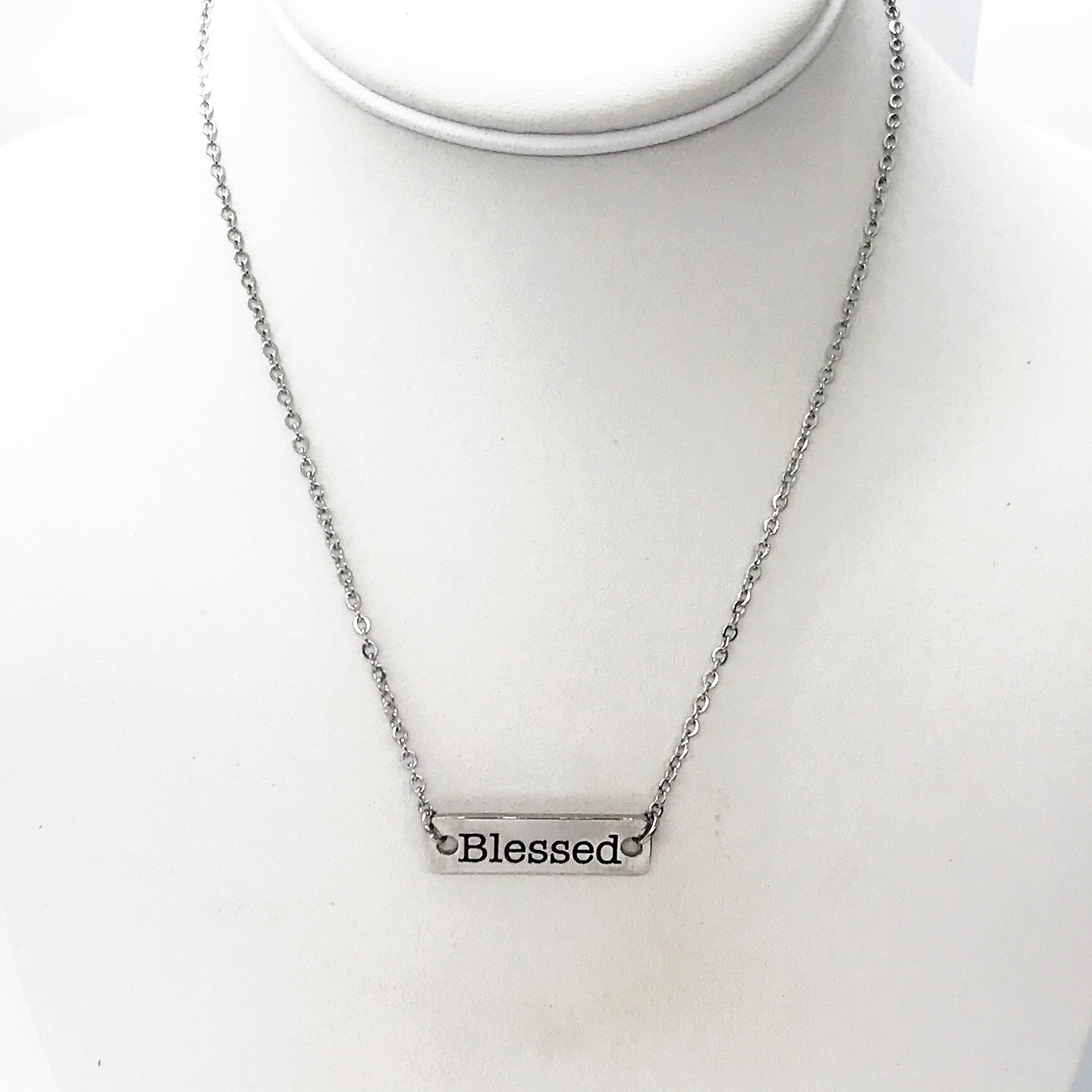 Faith Jewelry, Blessed Necklace, Connector Necklace, Affirmation Jewelry, Affirmation Words, Baptism Gift, Christian Jewelry, Positivity