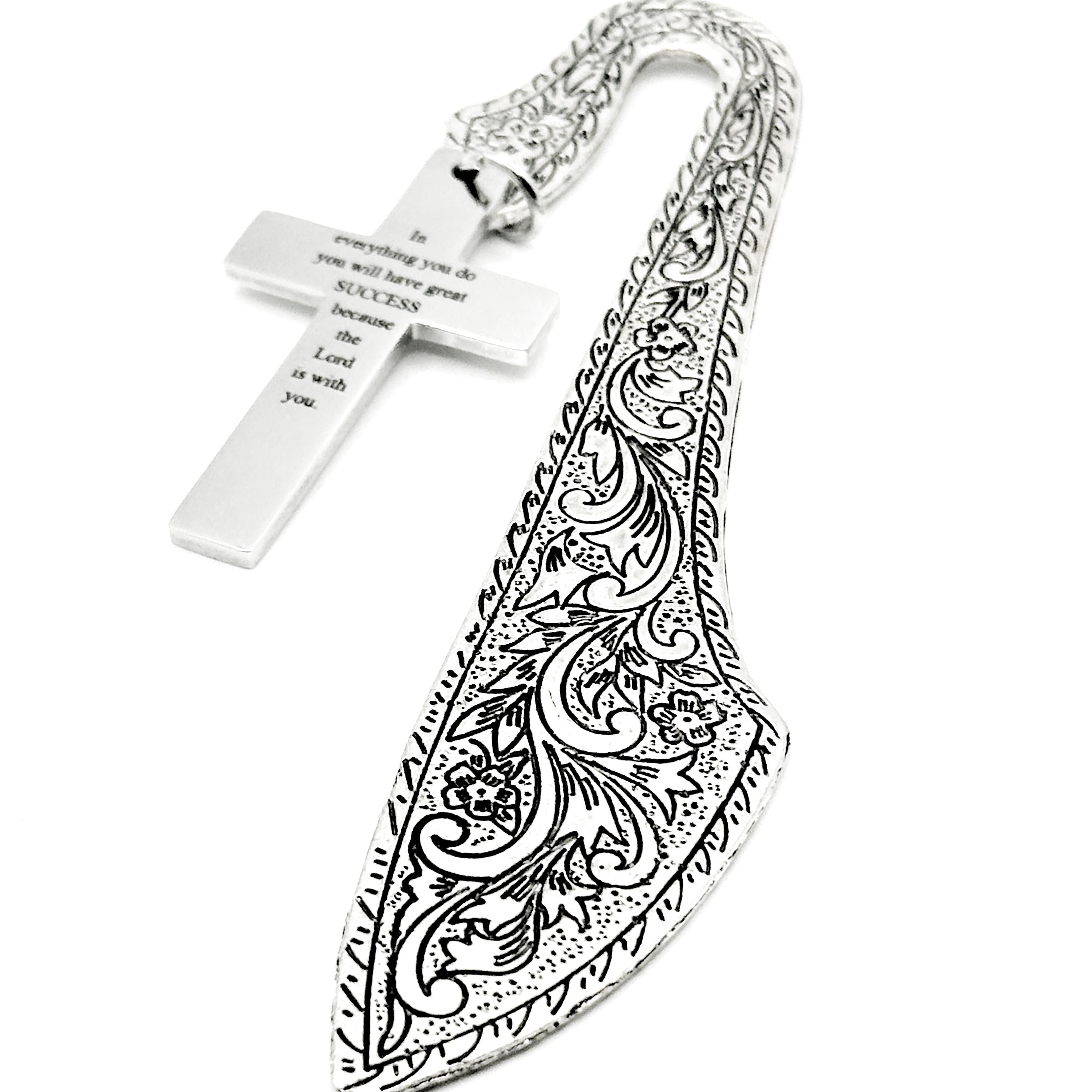 Success Scripture Cross Bookmark Stainless Steel Bible Verse Faith Bookmark Christian Gift Inspirational Religious Bookmark