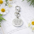 John 14 6 Scripture Clip On Charm Stainless Steel Faith Charm Bible Verse Bag Charm Christian Gift Inspirational Accessory